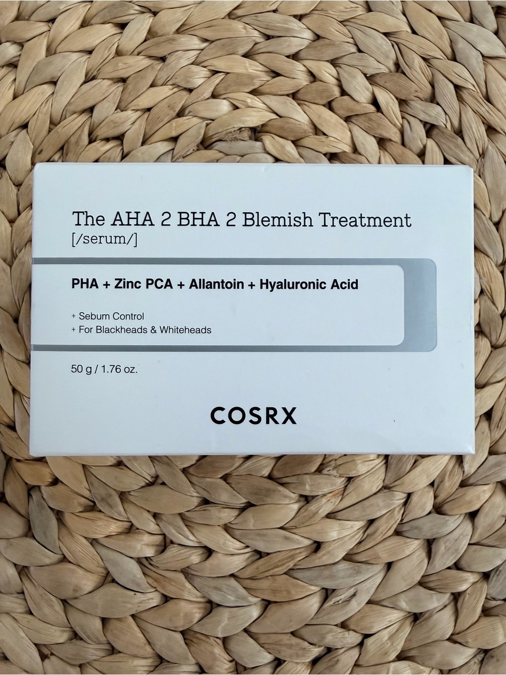 NIB COSRX AHA 2 BHA 2 Blemish Treatment Serum 50g PHA Zinc PCA Korean Skincare
